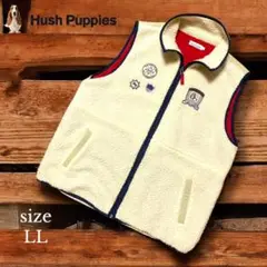 【Hush Puppies 】フリースベスト LLサイズ　エンブレム刺繍