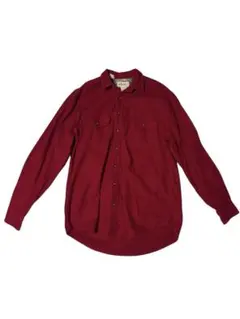 80s〜 Eddie Bauer 長袖シャツ レッド メンズ Lサイズ