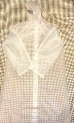 【レイングッズ】（男女兼用）レインコート/雨合羽（透けない乳白色）Lサイズ