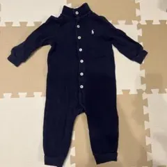 Ralph Lauren ネイビー ボタン付きロンパース 12M