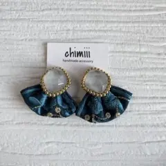 No.1091 ビーズ刺繍　インド刺繍リボン　ピアス イヤリング