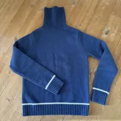 レディース タートルネックセーター 青