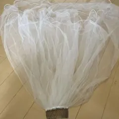 ホワイトフリルウェディングベール ロング