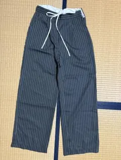 グレー ストライプ イージーパンツ