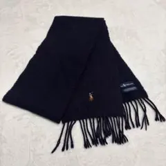 【カシミヤ100%】ポロ ラルフローレン マフラー ネイビー イタリア製