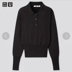 UNIQLO U ブラック ニットポロシャツ L