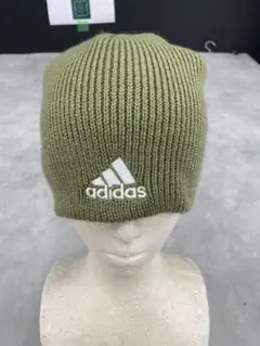 雑71 adidas ニット帽 ビーニー カーキ