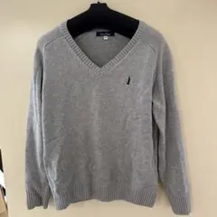 East Boy グレー Vネックセーター M