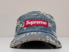 【美品】 Supreme　Frayed　Logos　Denim　Camp　Cap
