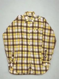 50s 60s 英国製 ウールシャツ チェックシャツ ビンテージ マチ付き