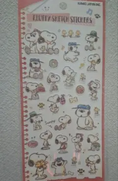 【おまとめ可】　フラッフィースケッチステッカーズ　スヌーピー＆ファミリー　シール