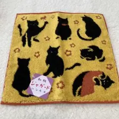 くろちく　和柄ジャガードハンカチ　きまま猫のサムネイル