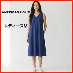 A4529★美品★AMERICAN HOLIC*ノースリーブワンピース*M*紫