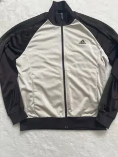 adidas ジップアップジャケット ホワイト/ブラウン