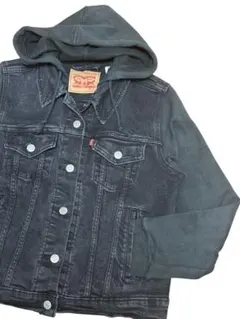 Levi's ブラックデニム スウェットフード デニムジャケット レディース L
