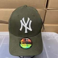 ニューエラ NYロゴ オリーブホワイトキャップ 9FORTY