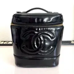 美品✨ シャネル バニティバッグ ココマーク パテントレザー ブラック 