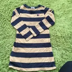 ミキハウスダブルBボーダーワンピース110センチ