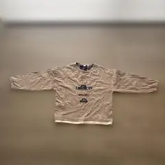 120サイズ 車プリント ベージュ長袖カットソー