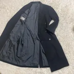 極上✨カシミヤ100% マキシ丈　ダブル チェスターコート　XL ブラック