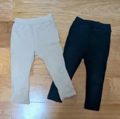 【西松屋】スボンセット(ベージュ、黒) 95cm