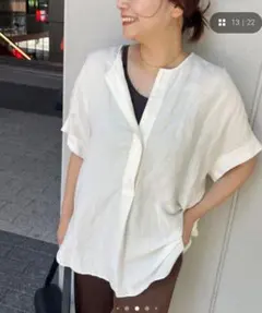 JOURNAL STANDARD リネンレーヨンノーカラーブラウス白 23ss - メルカリ