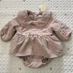 【8174】テータテート　綿入りフリルロンパース　 70cm ピンク　新品