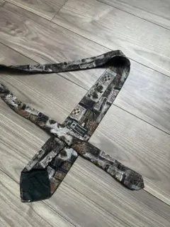 美品　ゲラルディーニ　ネクタイ　グレー　総柄　シャンブレー　レトロ　イタリア製