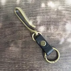 ベルトフック キーフック キーリング キーホルダー レザー アメカジ ブラック