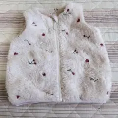 RAT-A-TAT ベスト さくらんぼ ハート ボア 100 サイズジップベスト