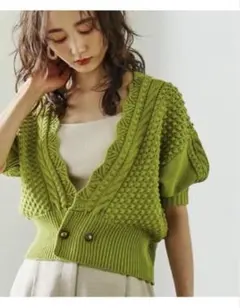 N.Natural Beauty Basicゴールドボタン半袖カーディガンのサムネイル