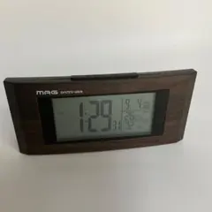 MAG 木目調のデジタル電波時計
