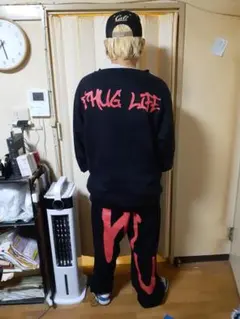 DOP スエット、セットアップ、LA 黒赤、めっちゃ！カッコイイ！送料無料！