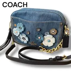 【未使用★保管品】COACH カメラバッグ ティーローズ デニム ショルダー