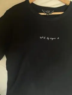 agnis b. ロゴTシャツ　ブラック　38