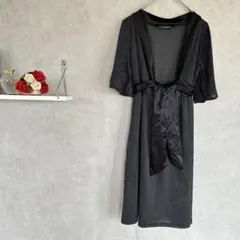 ドット柄フレアスリーブワンピース　シアー 透け感　サイズ9AR