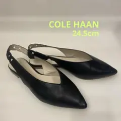 COLE HAAN パンプス 黒 24.5cm フラットソール メリットスキマー