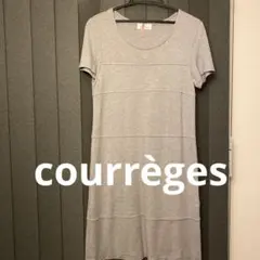 courrèges グレー 半袖ワンピース