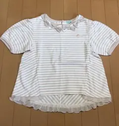 トッカ　Tシャツ　半袖　ストライプ　ピンク　リボン　140のサムネイル