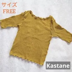 最終価格Kastane【FREE】テレコボーダー5分丈カットソーのサムネイル