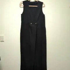 ブラック　 Vネック ノースリーブ サロペット