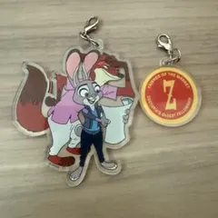 ズートピア アクリル チャーム キーホルダー ジュディ ニック ロゴ