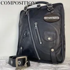 【美品/希少】COMPOSITION トートバッグ　2WAY ブラック　レザー