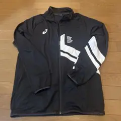 asics ウォームアップジャケット ブラック/ホワイト