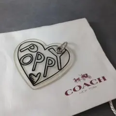 469/COACH コーチ ポピー ハート チャーム クリア キーホルダー