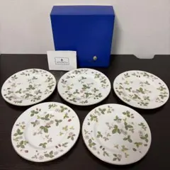 美品】ウェッジウッド ワイルドストロベリー 18cmデザートプレート黒壺