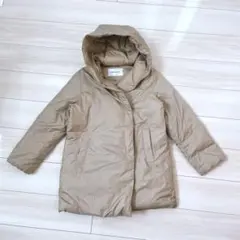 ナチュラルビューティーベーシック　ダウンジャケット　ハーフコート　ベージュS〜M