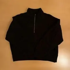 GU ハーフジッププルオーバー スウェット ヘビーウェイト L ブラック