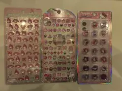 マイメロminiボンボンドロップシール、キティおはじきシール、うるちゅる