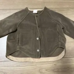 petit main ブラウン フリースジャケット 80